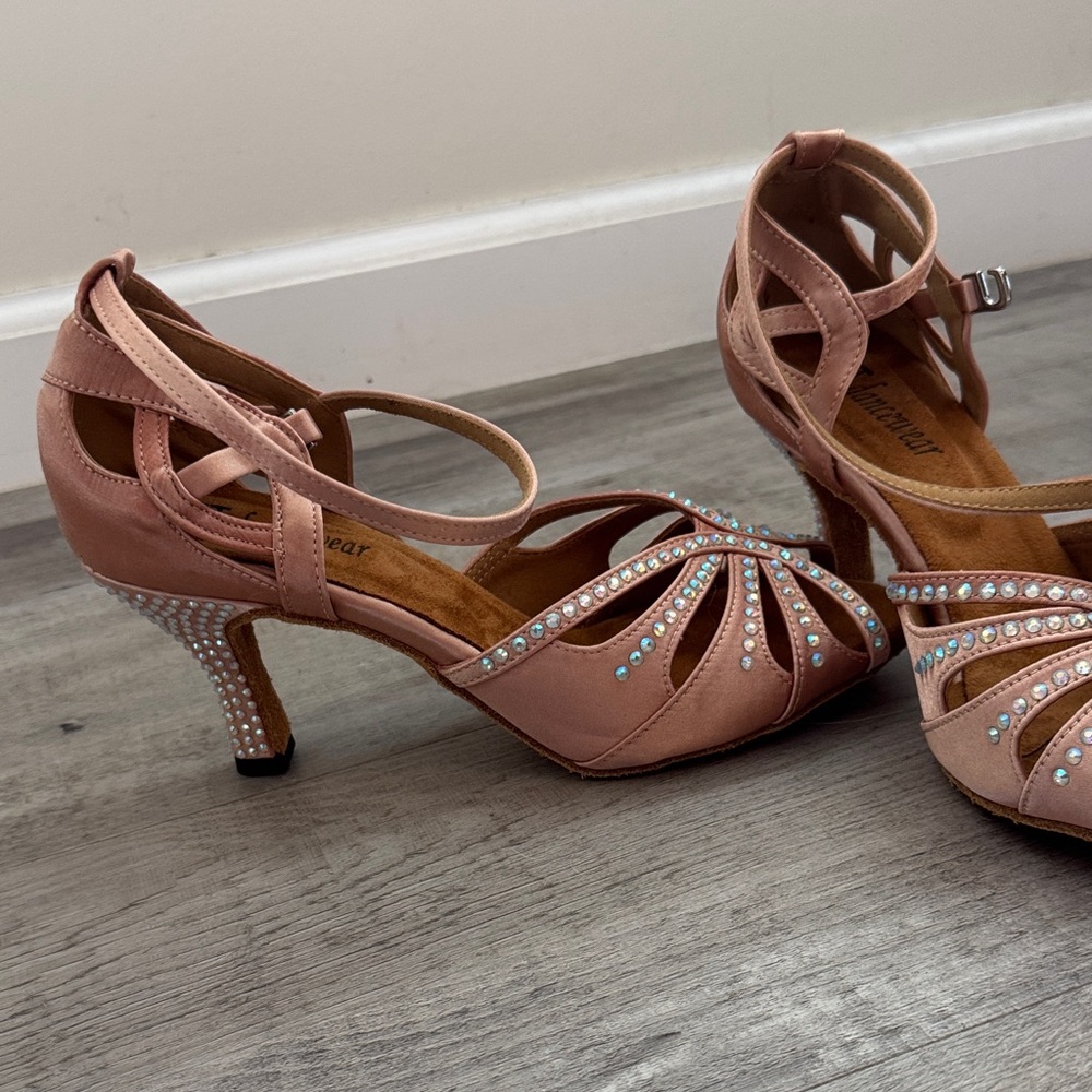 Elegant Rhinestone Strappy Heels – Nude Blush - Picture 2 of 4
